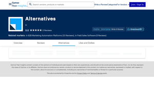 Screenshot of Top Sales Execution CRM Competitors & Alternatives 2025 - Gartner