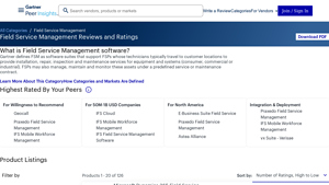 Screenshot of Best Field Service Management Reviews 2025 | Gartner Peer Insights