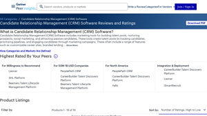Screenshot of Candidate Relationship Management (CRM) Software - Gartner
