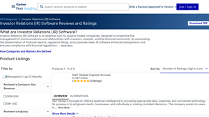 Screenshot of Best Investor Relations (IR) Software Reviews 2025 - Gartner