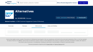 Screenshot of Top SAP CRM (Legacy) Competitors & Alternatives 2025 - Gartner