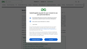 Screenshot of Web Hosting Services on AWS - GeeksforGeeks