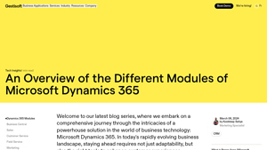 Screenshot of An Overview of the Different Modules of Microsoft Dynamics 365