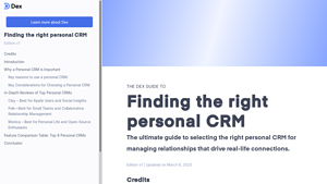 Screenshot of The Dex Guide To Finding the right personal CRM