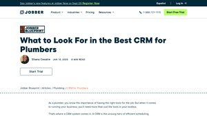 Screenshot of What to Look For in the Best CRM for Plumbers - Jobber