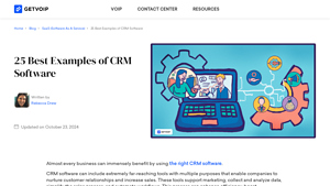 Screenshot of 25 Best Examples of CRM Software - GetVoIP
