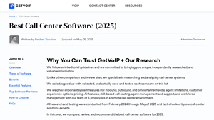 Screenshot of Best Call Center Software (2025) - GetVoIP