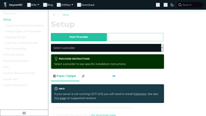 Screenshot of Setup - GeyserMC