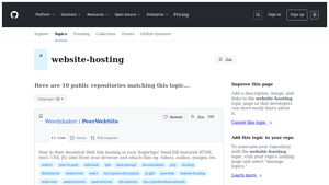 Screenshot of website-hosting · GitHub Topics