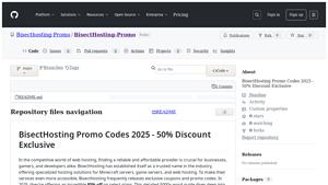 Screenshot of BisectHosting Promo Codes 2025 - 50% Discount Exclusive - GitHub