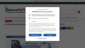 Screenshot of Fat-Free Mass Index (FFMI) Calculator - GlobalRPH