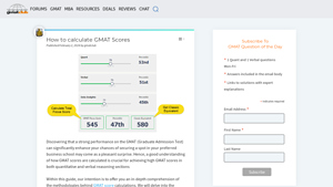 Screenshot of GMAT Score Calculator & Chart | GMAT Club