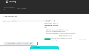 Screenshot of Microsoft Office 365 | Boost Productivity Virtually Anywhere - GoDaddy