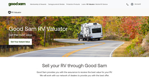 Screenshot of Good Sam RV Valuator | See What Your RV is Worth in Seconds