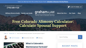 Screenshot of Free Colorado Alimony Calculator: Calculate Spousal Support