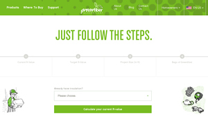 Screenshot of Blown-In Insulation Calculator: 4 Easy Steps - Greenfiber
