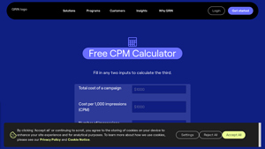 Screenshot of Free CPM Calculator - GRIN