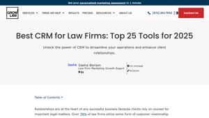 Screenshot of Top 25 CRM for Law Firms Improve Client Relations in 2025