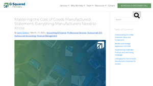Screenshot of Mastering the Cost of Goods Manufactured Statement