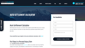 Screenshot of Auto Settlement Calculator - Gunter Injury Law