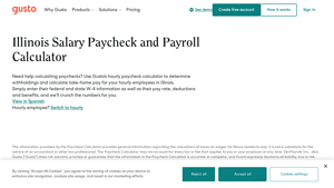 Screenshot of Illinois Salary Paycheck Calculator - Gusto