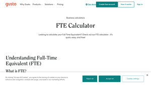 Screenshot of FTE Calculator | Calculate Your Company's Full-Time Equivalent
