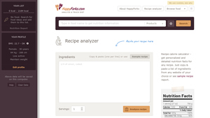 Screenshot of Recipe analyzer | Calorie & nutrition calculator - HappyForks
