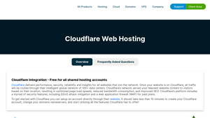 Screenshot of Cloudflare Hosting - Fast and Secure Web Hosting Solutions