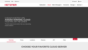 Screenshot of Cheap hosted VPS by Hetzner: our cloud hosting services