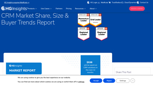 Screenshot of CRM Market Share, Size & Buyer Trends Report - HG Insights