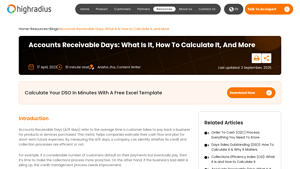Screenshot of What is Accounts Receivable Days? [Formula & Calculation]