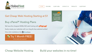 Screenshot of HoboHost | Cheap Web Hosting Starting at Only $1