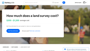 Screenshot of How Much Does a Land Survey Cost? ({year}}) - HomeGuide