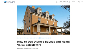 Screenshot of How to Use Divorce Buyout and Home Value Calculators - HomeLight