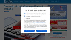 Screenshot of Calculador do Valor/Hora em Direito do Trabalho