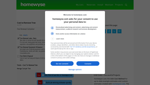 Screenshot of Cost to Remove Tree - 2025 Cost Calculator (Customizable)