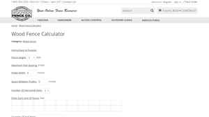 Screenshot of Wood Fence Calculator