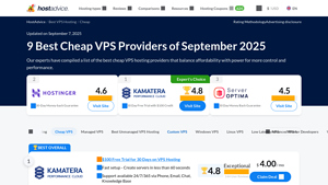 Screenshot of Best Cheap VPS Hosting: 9 Budget Deals (Sep 2025) - HostAdvice