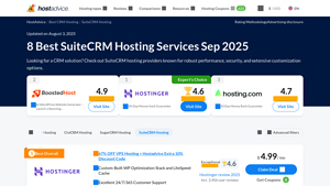 Screenshot of 8 Best SuiteCRM Hosting Services Sep 2025 - HostAdvice