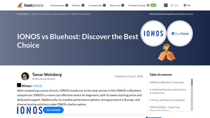 Screenshot of IONOS vs Bluehost (Aug 2025): Who Should You Choose?