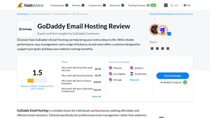 Screenshot of GoDaddy Email Hosting Review - HostAdvice