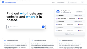 Screenshot of Hosting Checker - Find out where any website is hosted