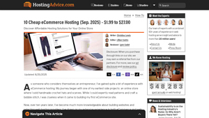 Screenshot of 10 Cheap eCommerce Hosting (Sep. 2025) - $1.99 to $27.00