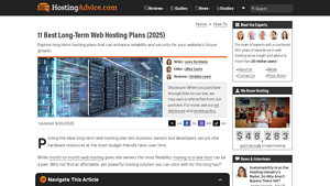 Screenshot of 11 Best Long-Term Web Hosting Plans (2025) - HostingAdvice.com