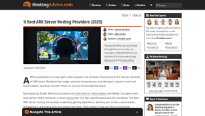 Screenshot of 11 Best ARK Server Hosting Providers (2025) - HostingAdvice.com