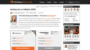 Screenshot of Hosting.com vs InMotion (2025) - 