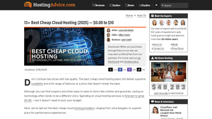 Screenshot of 13+ Best Cheap Cloud Hosting (2025) — $0.00 to $10