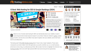 Screenshot of 13 Best: Web Hosting for SEO & Google Rankings (2024)