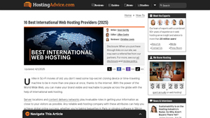 Screenshot of 16 Best International Web Hosting Providers (2025)