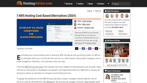 Screenshot of 7 AWS Hosting Cost-Based Alternatives (2024) - HostingAdvice.com